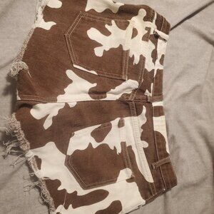 Cow print shorts